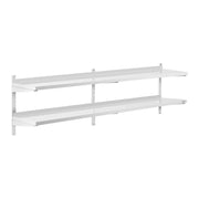 Mensola da parete professionale in acciaio inox - 2 ripiani - 40 x 200 cm 14_0001557