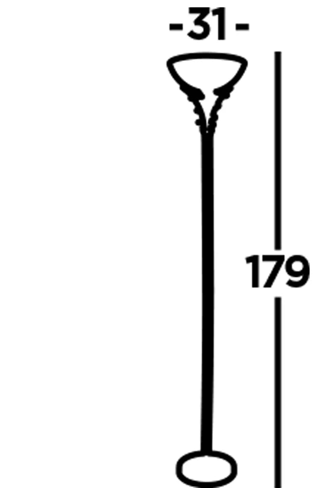 Piantana Contemporaneo Linea Acciaio Ottone Vetro 1 Luce E27