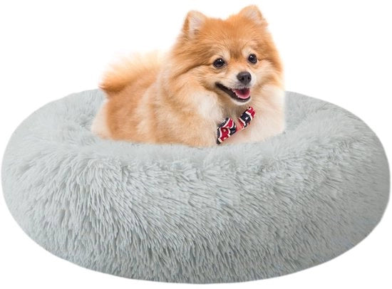Letti per gatti per interni, 60 cm letto per cani piccoli e grandi, letto per cani lavabile a forma rotonda per cuccioli e gattini con fondo antiscivolo