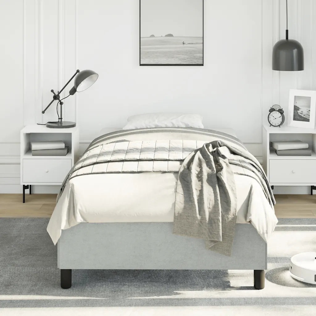 Struttura letto senza Materasso Grigio Chiaro 100x190 cm singolo Velluto 347348