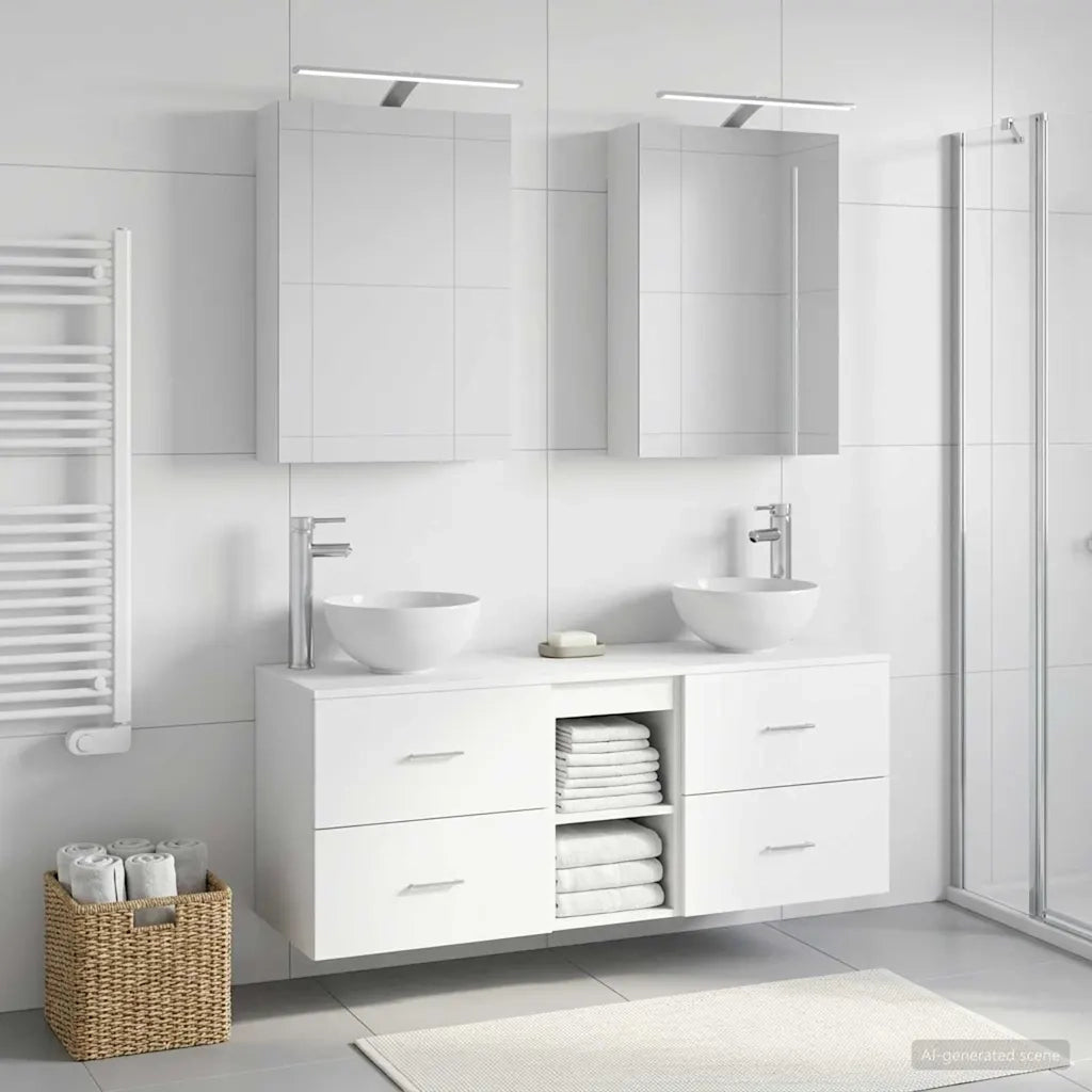 Set di Armadi da Bagno 5 pcs Bianco 50 x 14,5 x 70 cm 3406671