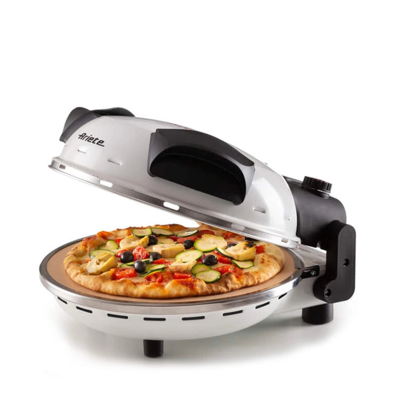 Forno Pizza - 4 Minuti - Piastra in Pietra Refrattaria - 1200W - Nero