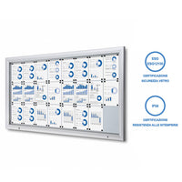 Bacheca da Esterno con Apertura a Ribalta 190,5x106,7x4,7 cm in Alluminio Grigio Chiaro