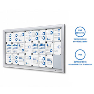 Bacheca da Esterno con Apertura a Ribalta 190,5x106,7x4,7 cm in Alluminio Grigio Chiaro