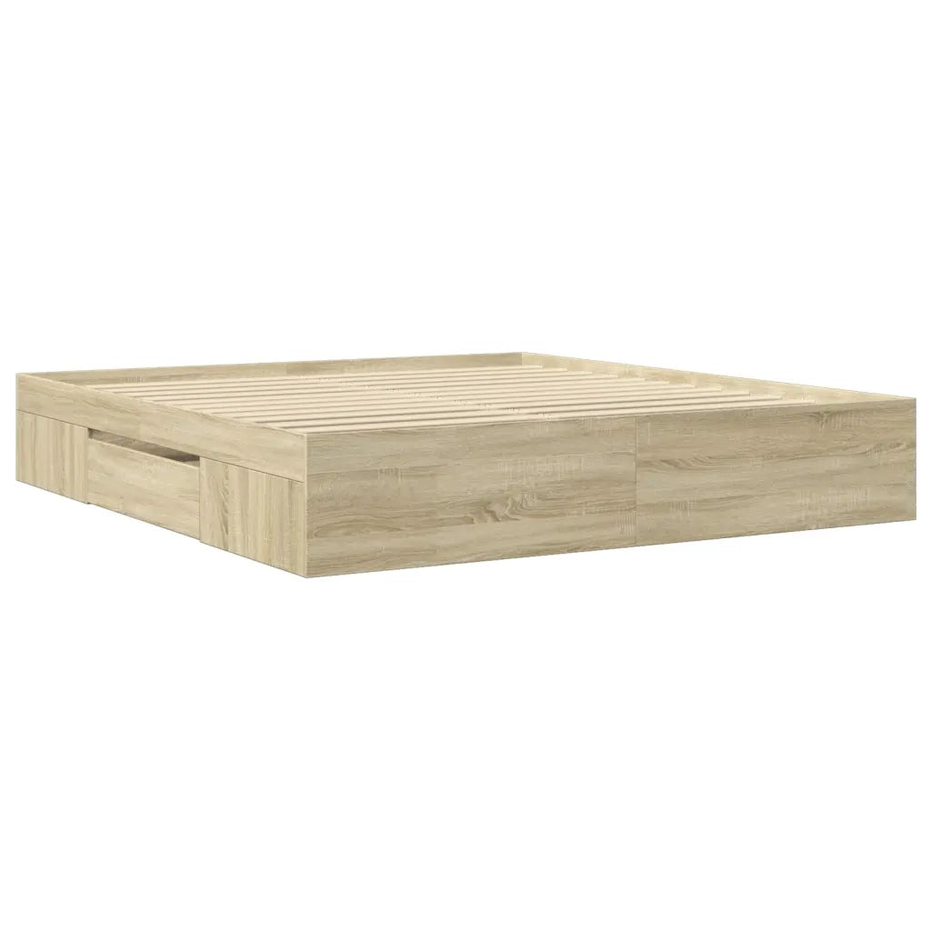 Giroletto senza Materasso Rovere Sonoma 200x200cm in Truciolato