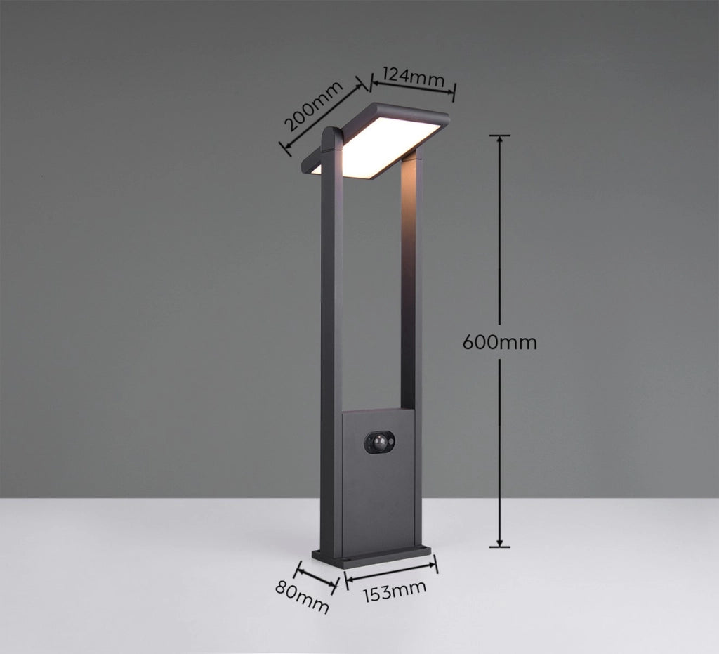 Lampione solare LED MALAWI Trio antracite 61 cm IP65
