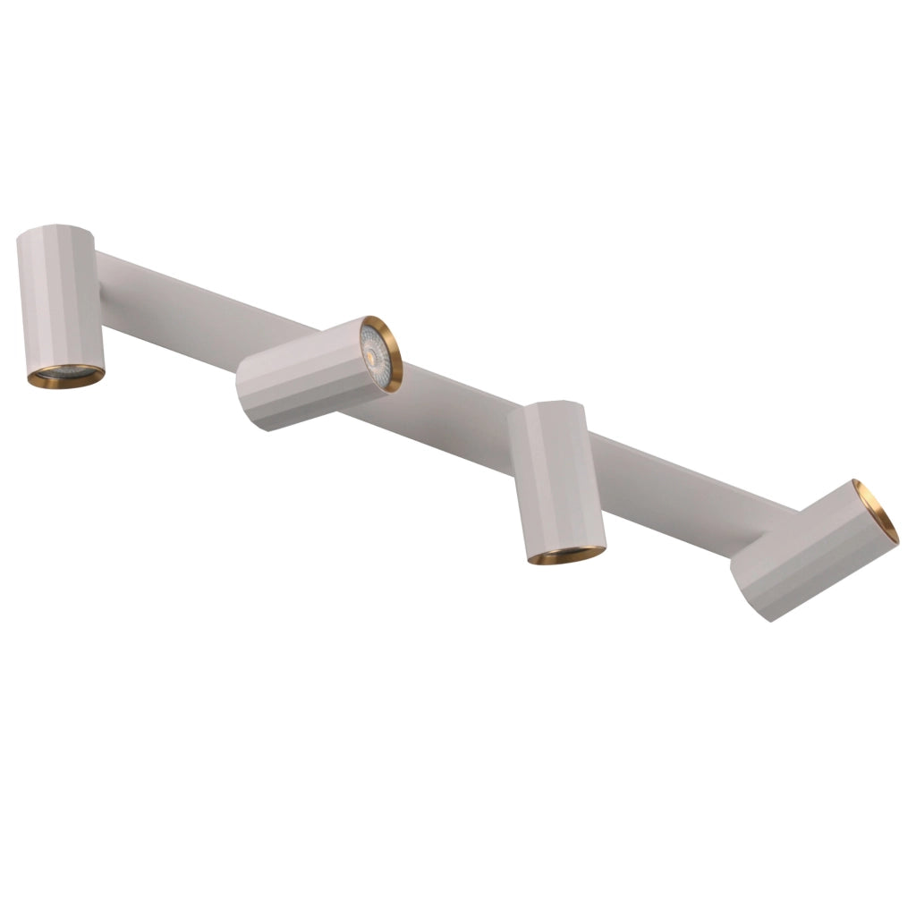 Plafoniera/Applique 4 luci bianco oro GU10 Nicea Polux