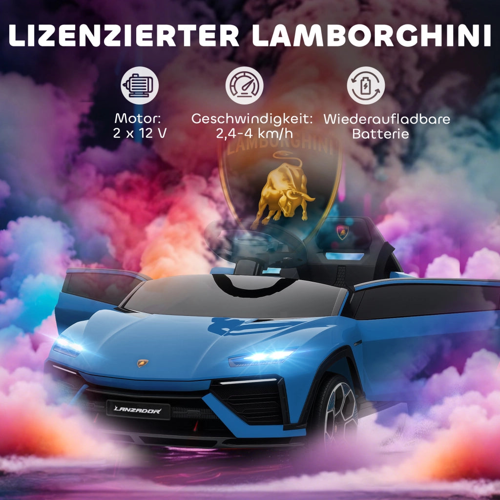 Auto elettrica per bambini 12V con telecomando 2.4 GHz ¨C zephmum ¨C Blu 101.5x49x43