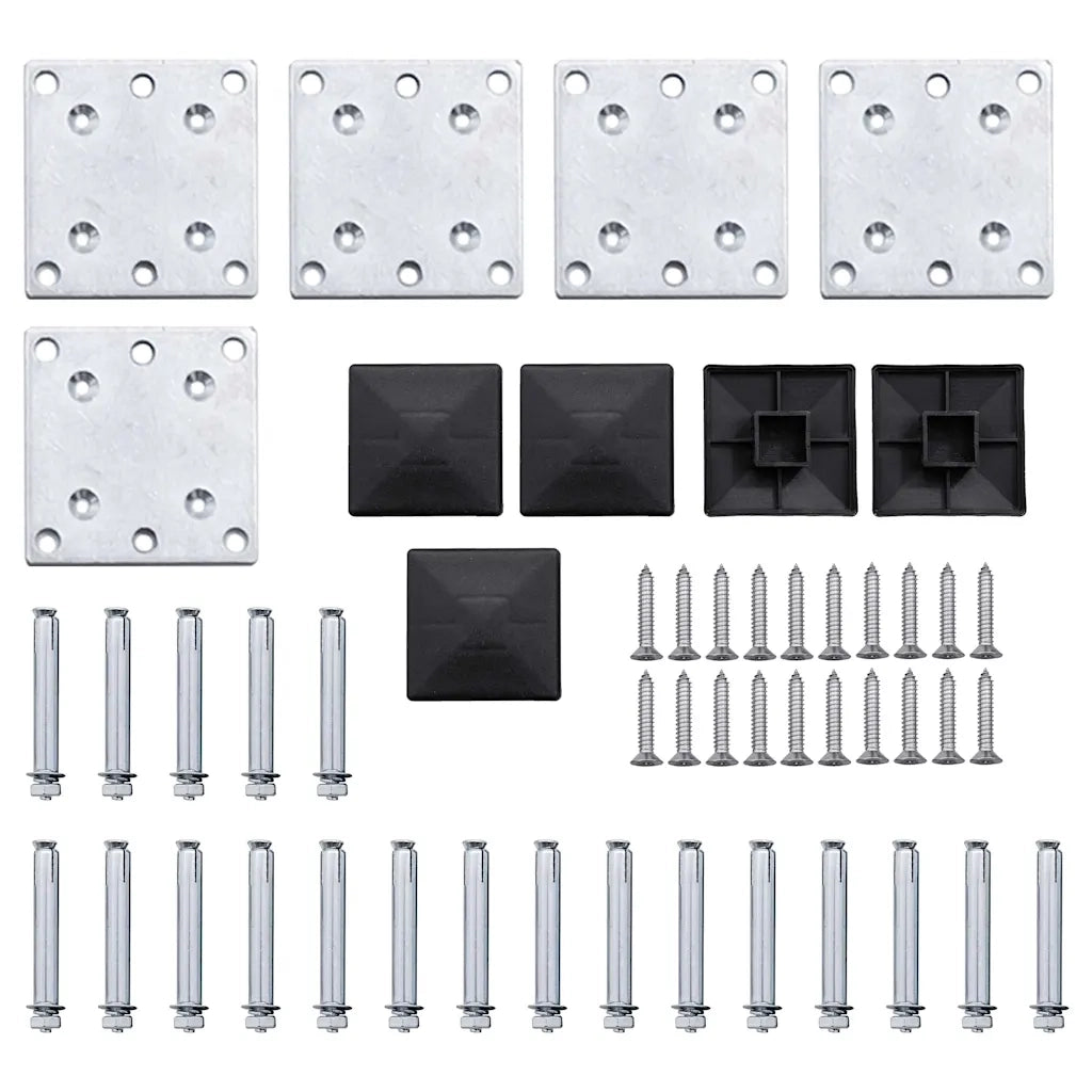 Set Pannello di Recinzione in WPC 699x146 cm Grigio 3070457