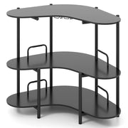 Tavolino angolare da bar 120 x 66 x 102 cm con pratico vano portaoggetti e portabicchieri stile industriale legno nero 20_0010593
