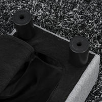 Pouf Poggiapiedi Imbottito 40x30x24 cm in Tessuto Effetto Lino Grigio