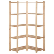 Scaffale angolare a 5 ripiani organizer per riporre oggetti scaffale da magazzino per cucina soggiorno cantina uso interno 170 cm pino 02_0000624