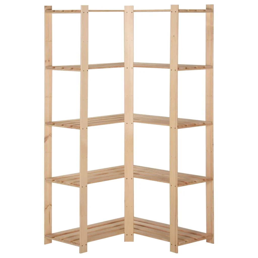 Scaffale angolare a 5 ripiani organizer per riporre oggetti scaffale da magazzino per cucina soggiorno cantina uso interno 170 cm pino 02_0000624