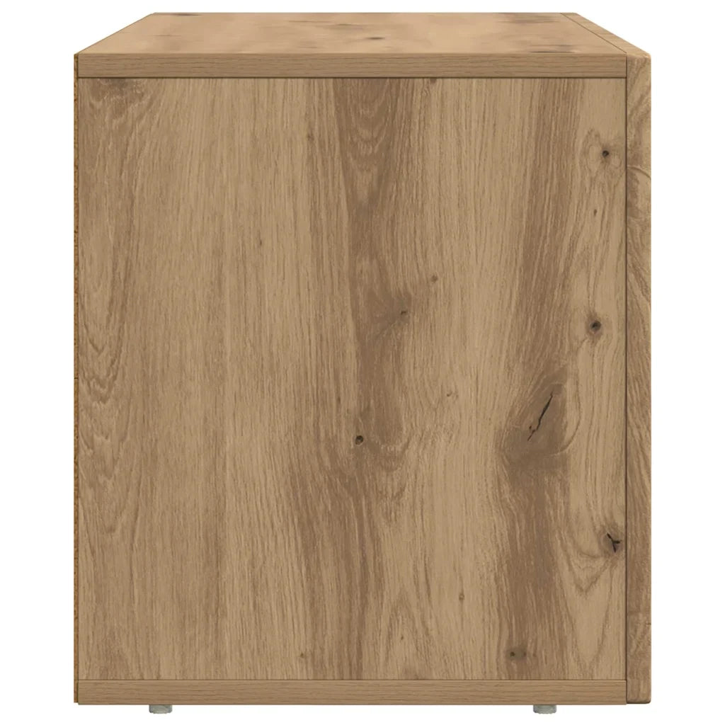 Mobile porta TV moderno in legno composito con vano contenitore funzionale 80 x 35 x 40 cm legno di rovere lavorato a mano 02_0054772