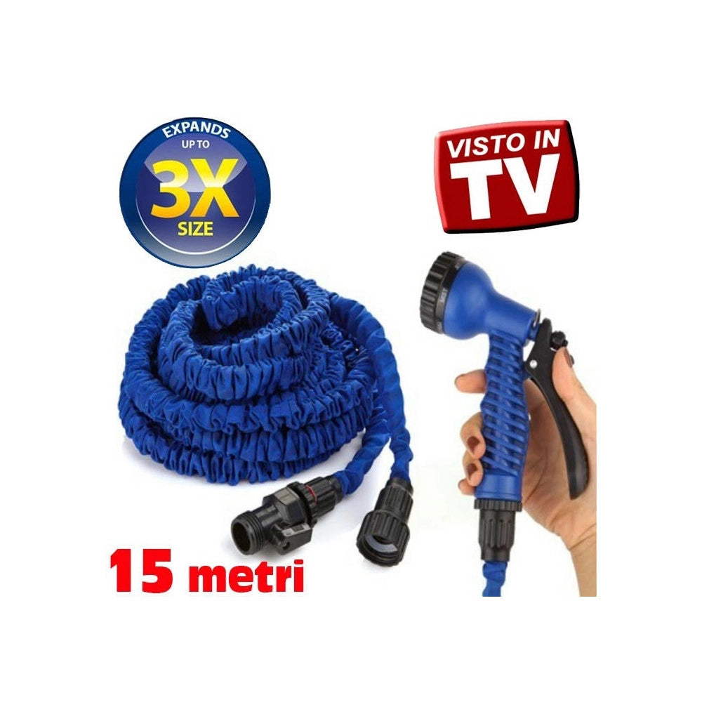 Trade Shop - Tubo Magico Da Giardino 15 Metri Allungabile Estensibile Magic Hose Vari Colori -