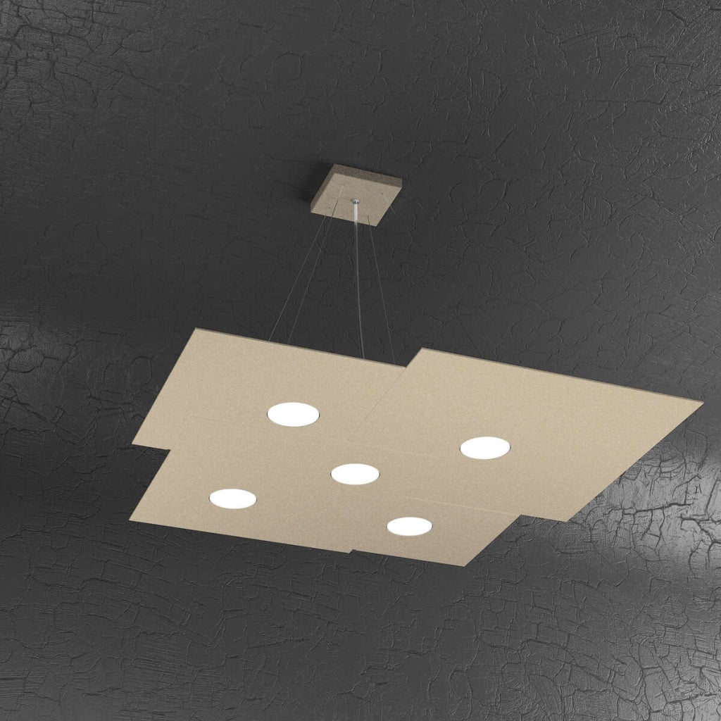 PLATE SOSPENSIONE 5 LUCI ATTACCO GX53 SABBIA