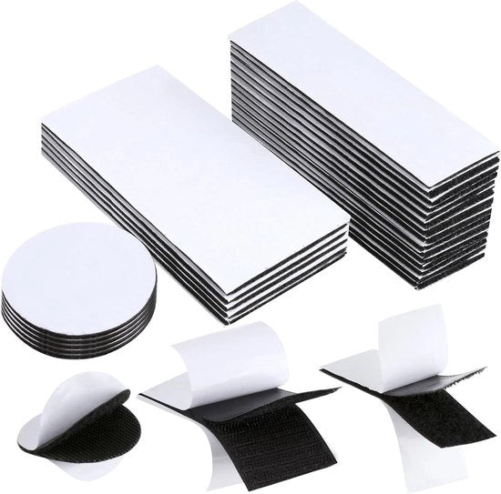 Adesivo autoadesivo extra resistente nero - Bicolor - Per pareti, pavimenti, vetro e plastica - 25 paia