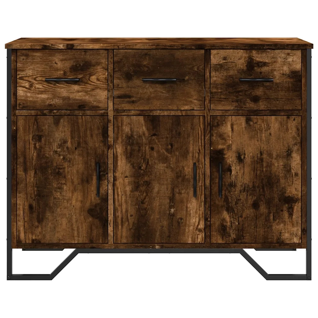 Credenza Rovere Fumo 97x32,5x74,5 cm in Legno Multistrato 848561