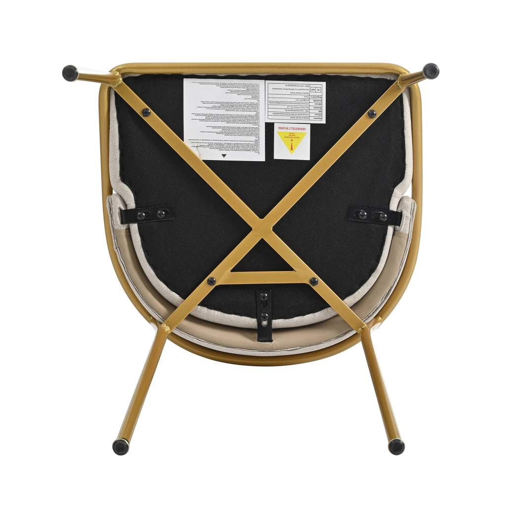 Set di 4 sedie da pranzo beige e kaki con schienale ergonomico e piedini regolabili stabili