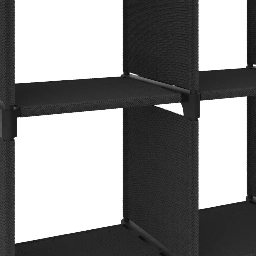 Mensola con 4 Vani a Cubo Nera 69x30x72,5 cm in Tessuto CFW3698206
