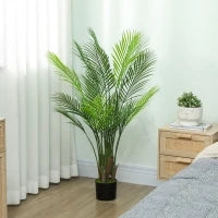 Pianta artificiale da interno alta 120 cm, con vaso in plastica, Verde