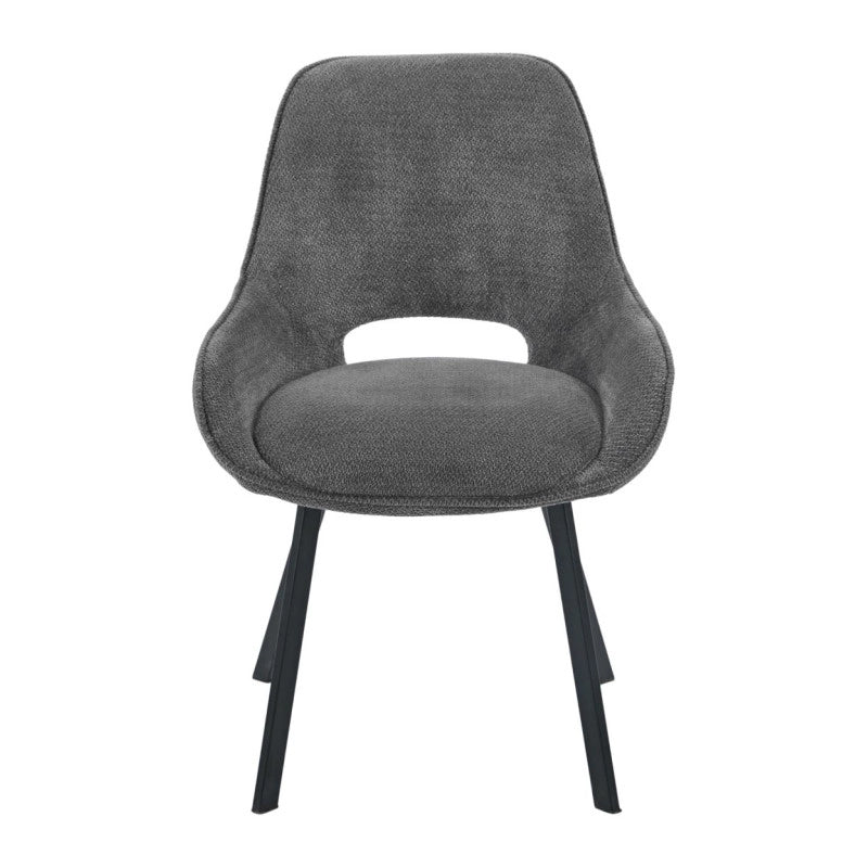 Set di 4 Sedie Krystal In Tessuto Grigio Dimensione 63x57x82cm