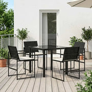 Set da Pranzo per Giardino 5 pcs Nero e Crema polyrattan 3448898
