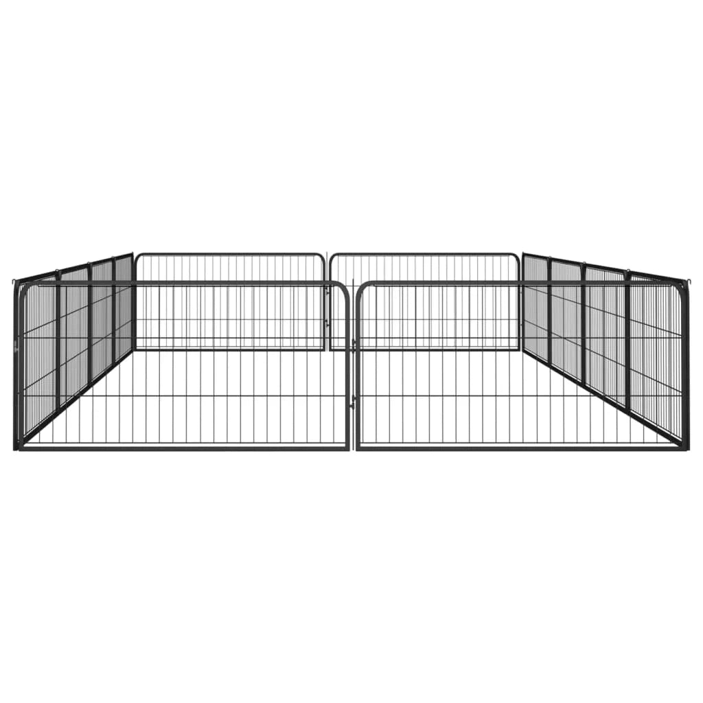Recinto per cani 12 pannelli 100 x 50 cm acciaio verniciato a polvere nero 02_0043603