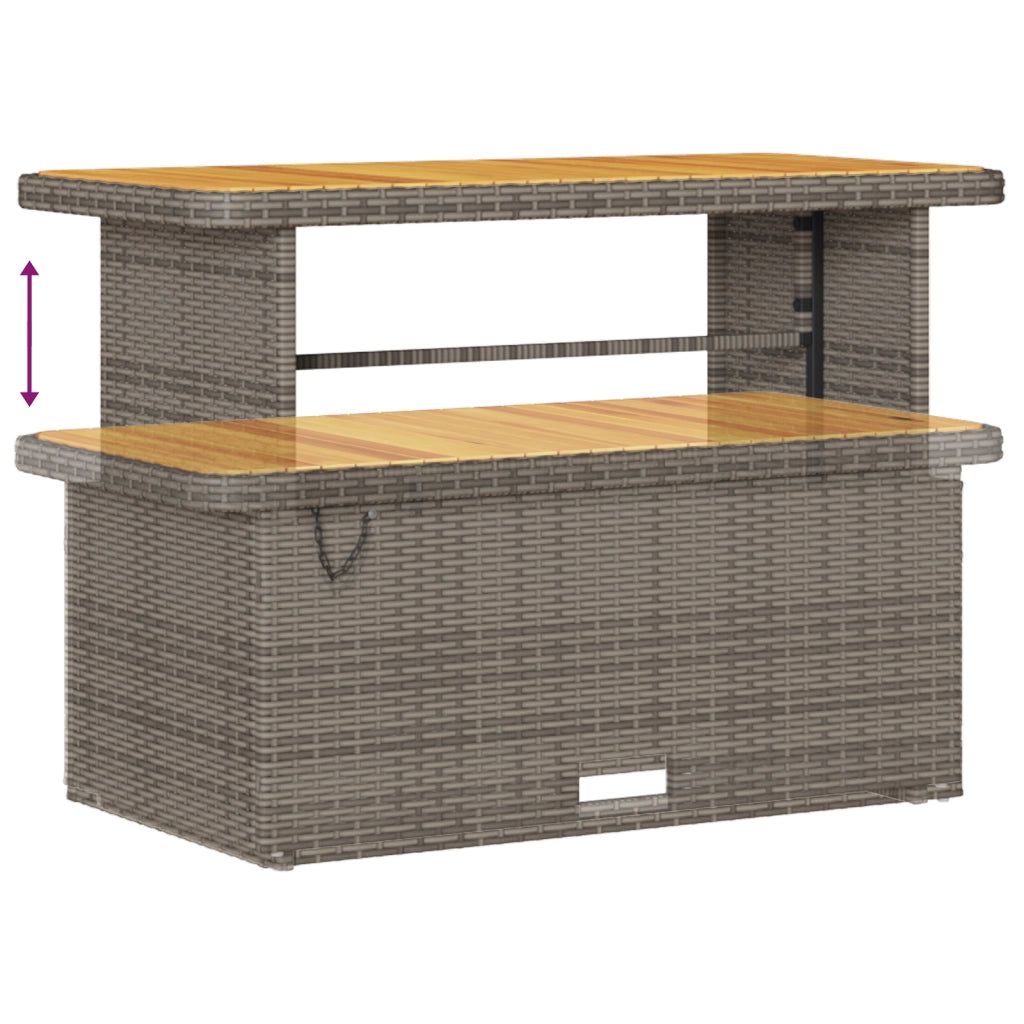 Set divano da giardino in polyrattan grigio da 10 pezzi con cuscini di