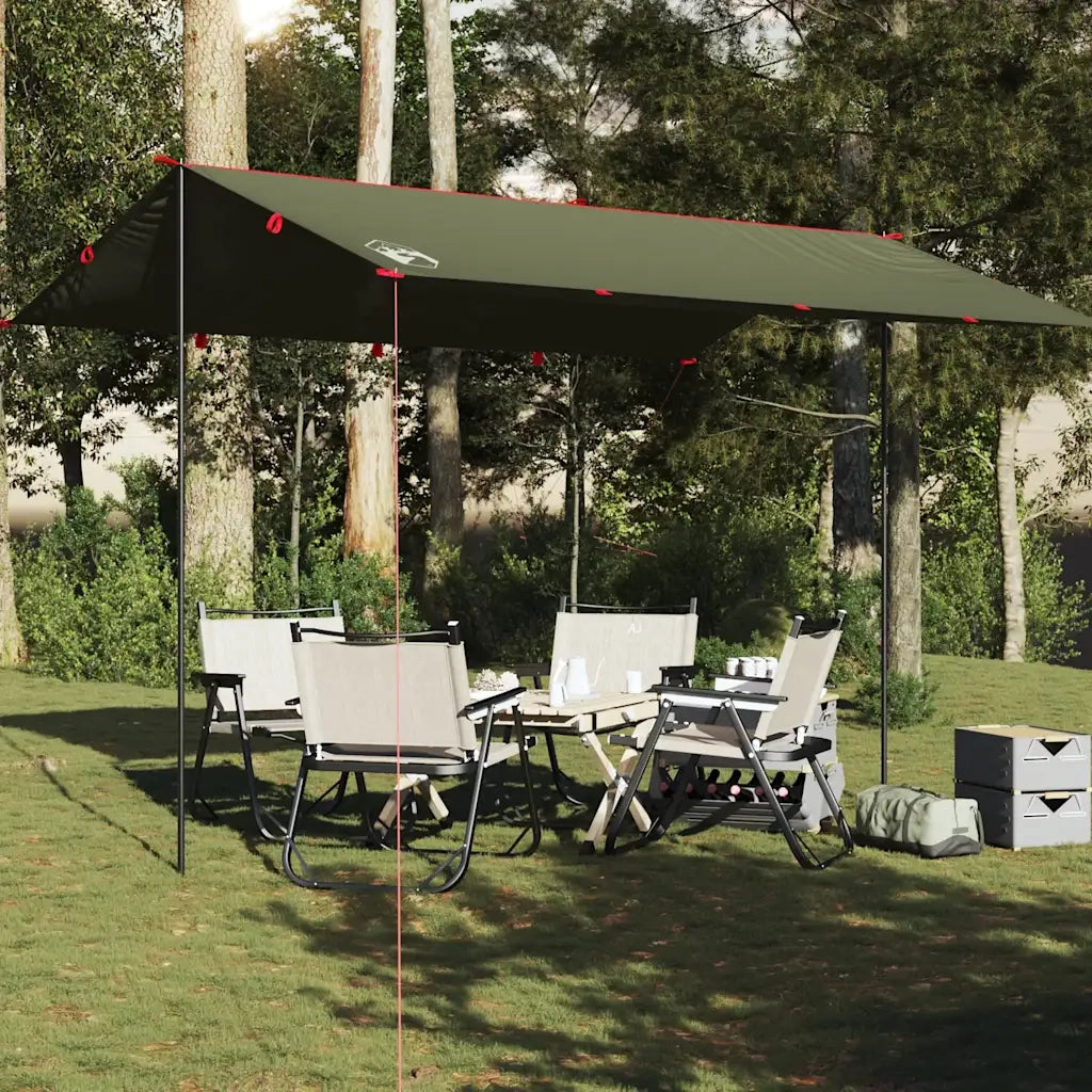 vidaXL Telone da Campeggio Verde Oliva 406x306 cm Impermeabile