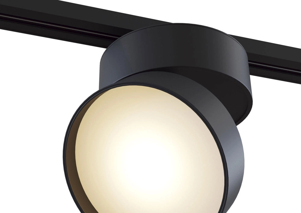 Faretto Per Binario Tondo Onda In Metallo 18W Nero 1 Luce Calda