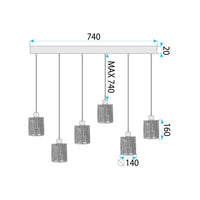 Lampada APP1822-6CP Nature Black