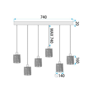 Lampada APP1822-6CP Nature Black