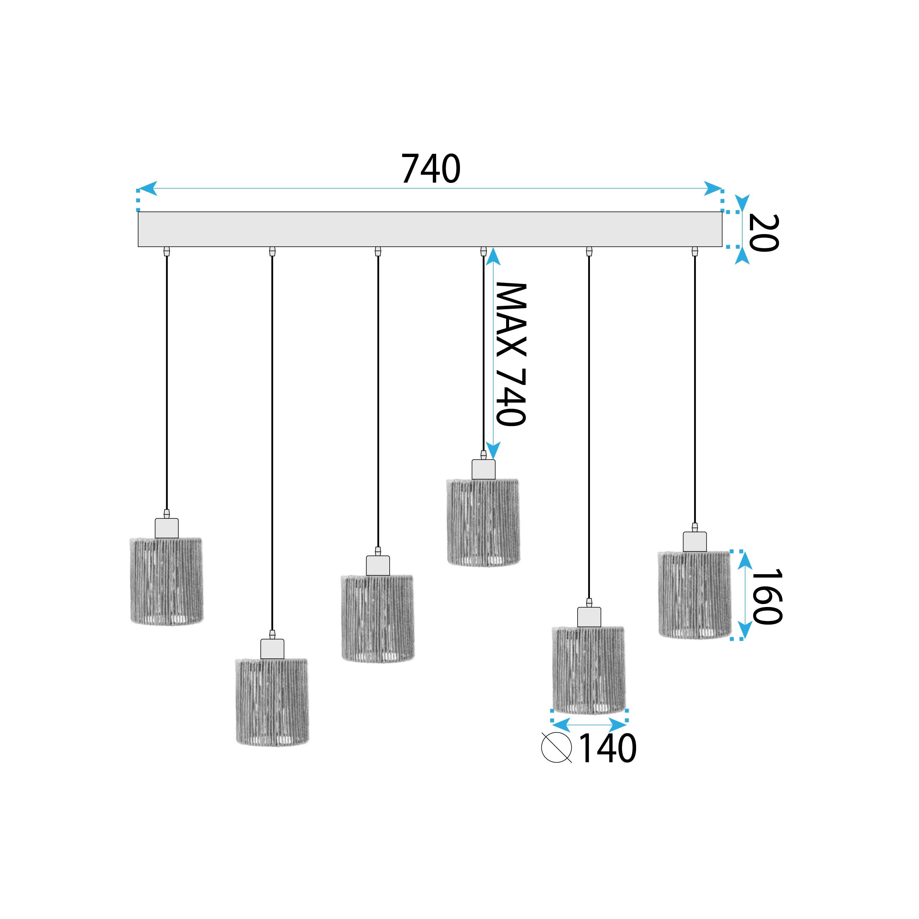 Lampada APP1822-6CP Nature Black