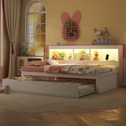 Letto singolo 90x200 cm con letto estraibile, LED e USB