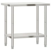 Tavolo da Lavoro da Cucina 82,5x55x85cm in Acciaio Inossidabile CFW3710399