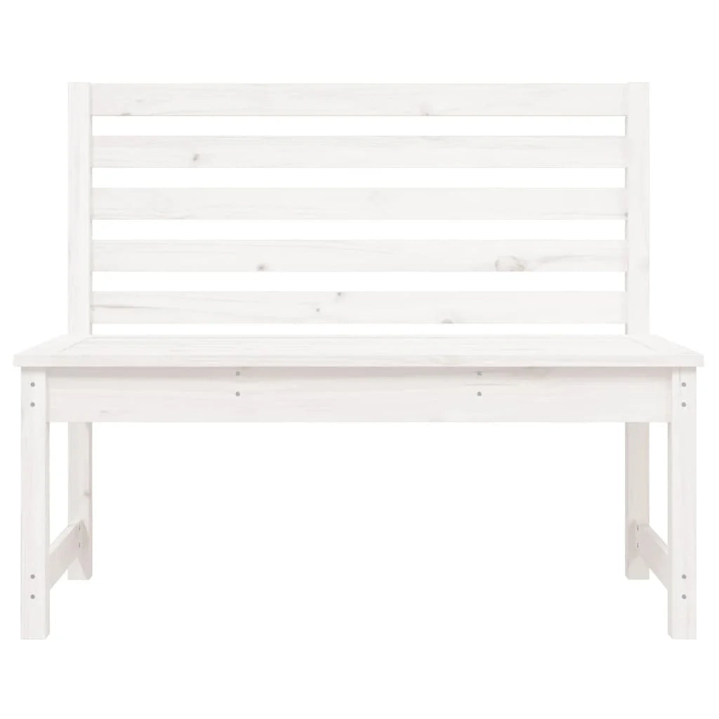 Panca da giardino mobili da esterno per patio terrazza bianca 109 x 48 x 91,5 cm legno di pino massiccio 02_0011646