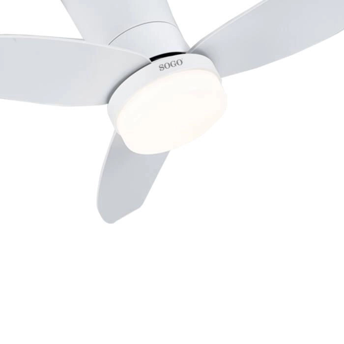 Ventilatore da soffitto 90 cm con luce LED, motore DC 18W, 6 velocità, telecomando incluso, funzione reversibile - SOGO