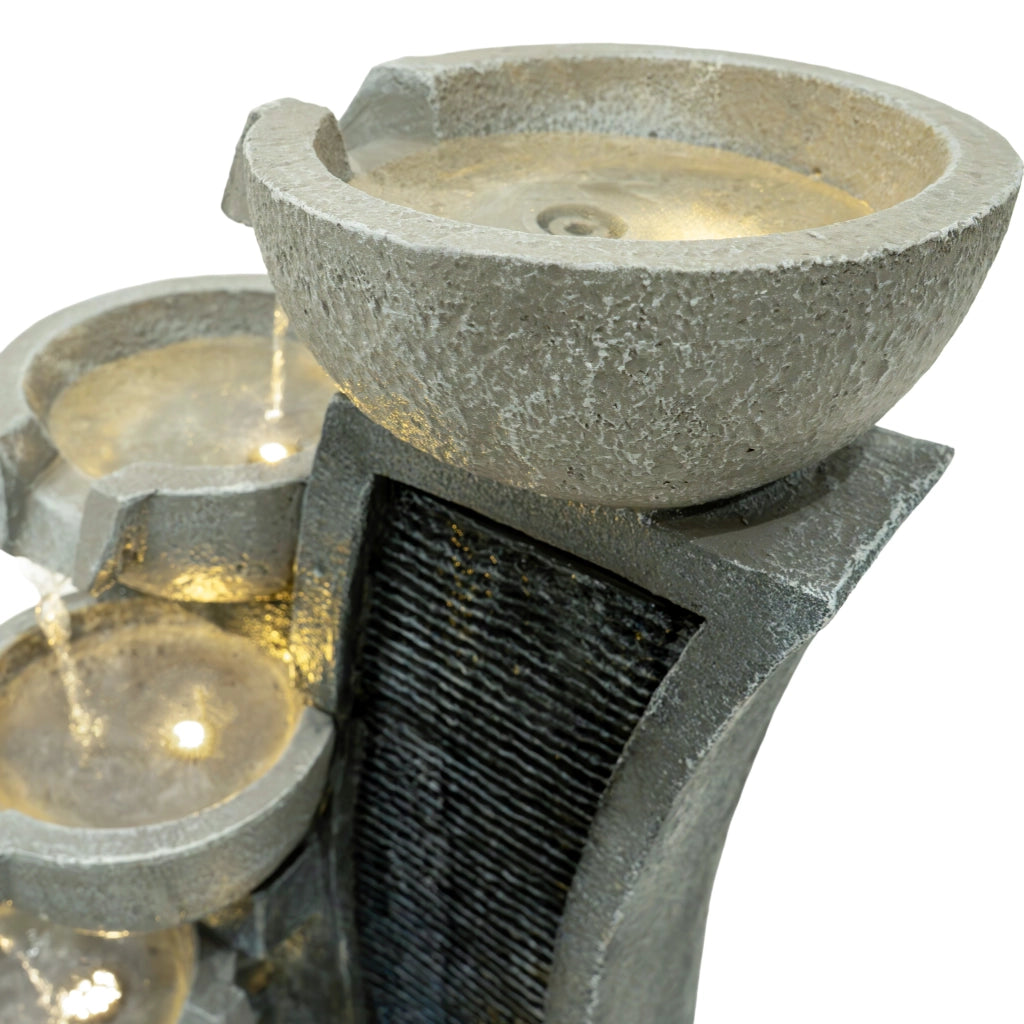 Fontana da Giardino Elettrica con LED e Cascata – Sleek Streams