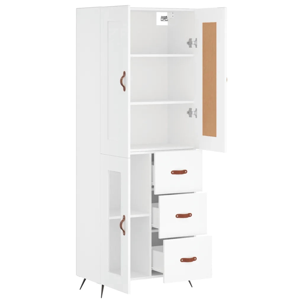Credenza | Madia | Buffet da pranzo | Armadio da pranzo Bianca 69,5x34x180 cm in Legno Multistrato