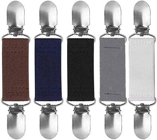 Clip Antislip per Abbigliamento - 5 Pezzi - Tessuto e Metallo - 13 cm x 2,5 cm