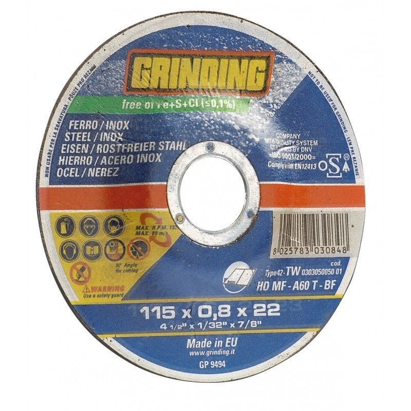 Mola Abrasiva Per Inox/Ferro ø 125 x 1,6 mm Grinding