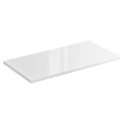Piano lavabo NALYA 61 cm - Bianco lucido e rovere chiaro - Piano per mobile sospeso