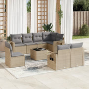 Set Divano da Giardino 9 pz con Cuscini Beige in Polyrattancod mxl 88379