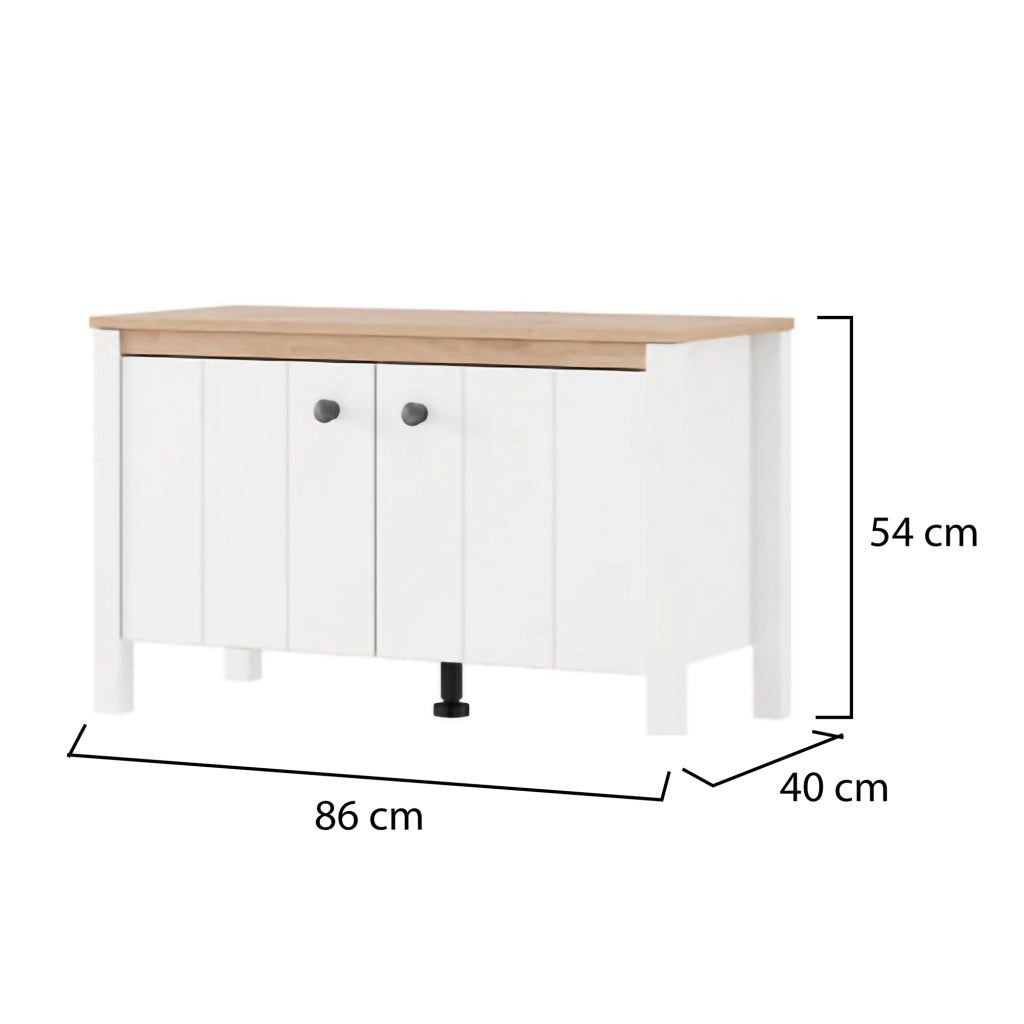 Tekapo, Mobile da Ingresso un Ripiano, 86x40x54h cm Bianco Opaco