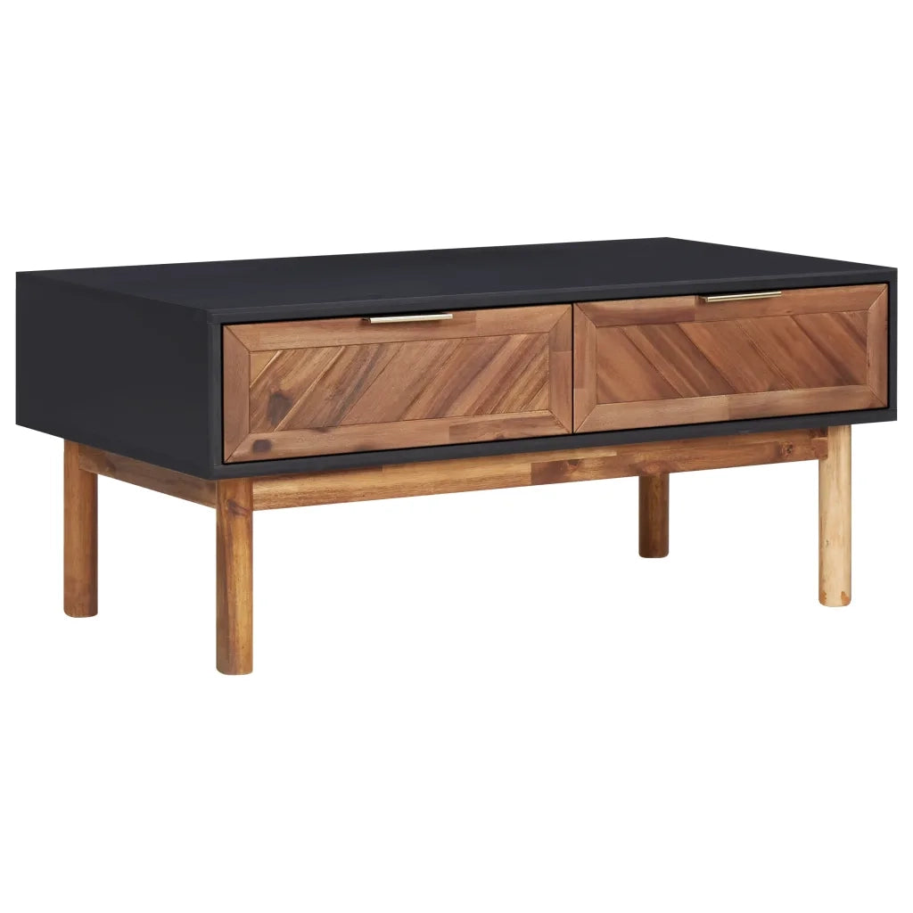 Tavolino da CaffÃ¨ 90x50x40 cm in Legno Massello di Acacia e MDF cod mxl 18806