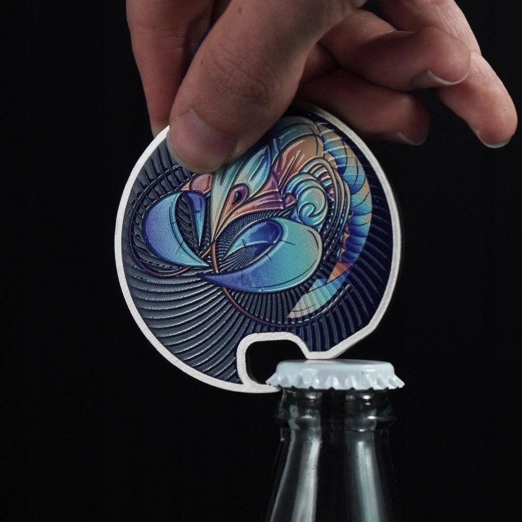 Apribottiglie KADAX con tappo in metallo per bottiglia di birra, regalo per il segno zodiacale del Cancro, resistente.