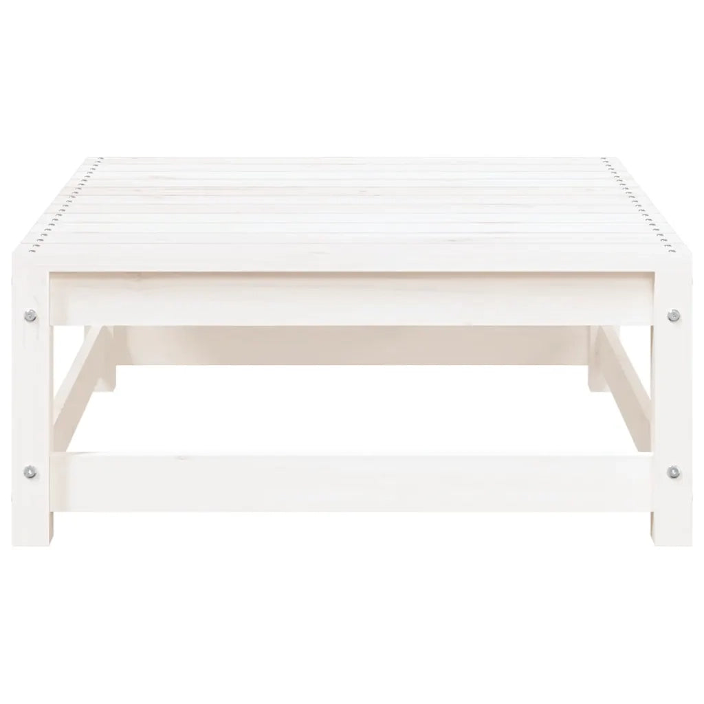 Poggiapiedi da Giardino 70x70x30 cm Legno Massello Pino Bianco 837936