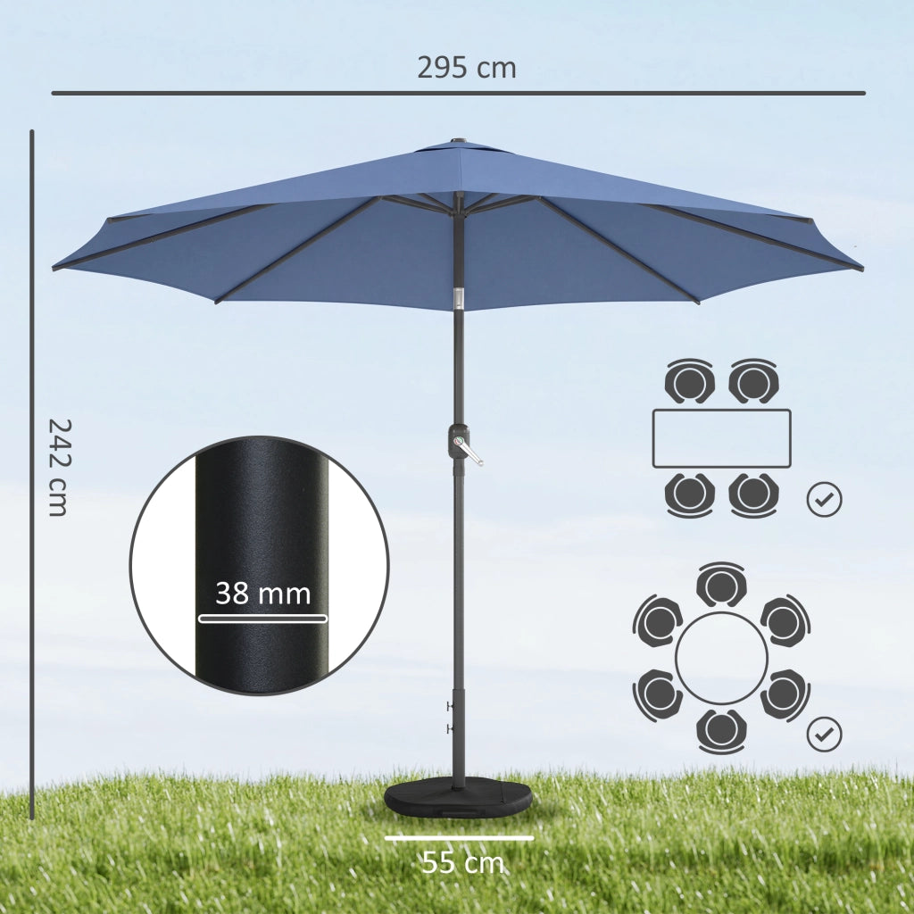 Ombrellone da giardino ?295 cm ¨C zephmum ¨C Blu