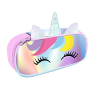 Trade Shop - Astuccio Bauletto Playtoy Led Grafica Unicorno Arcobaleno Scintillante Con Zip 15501541 -